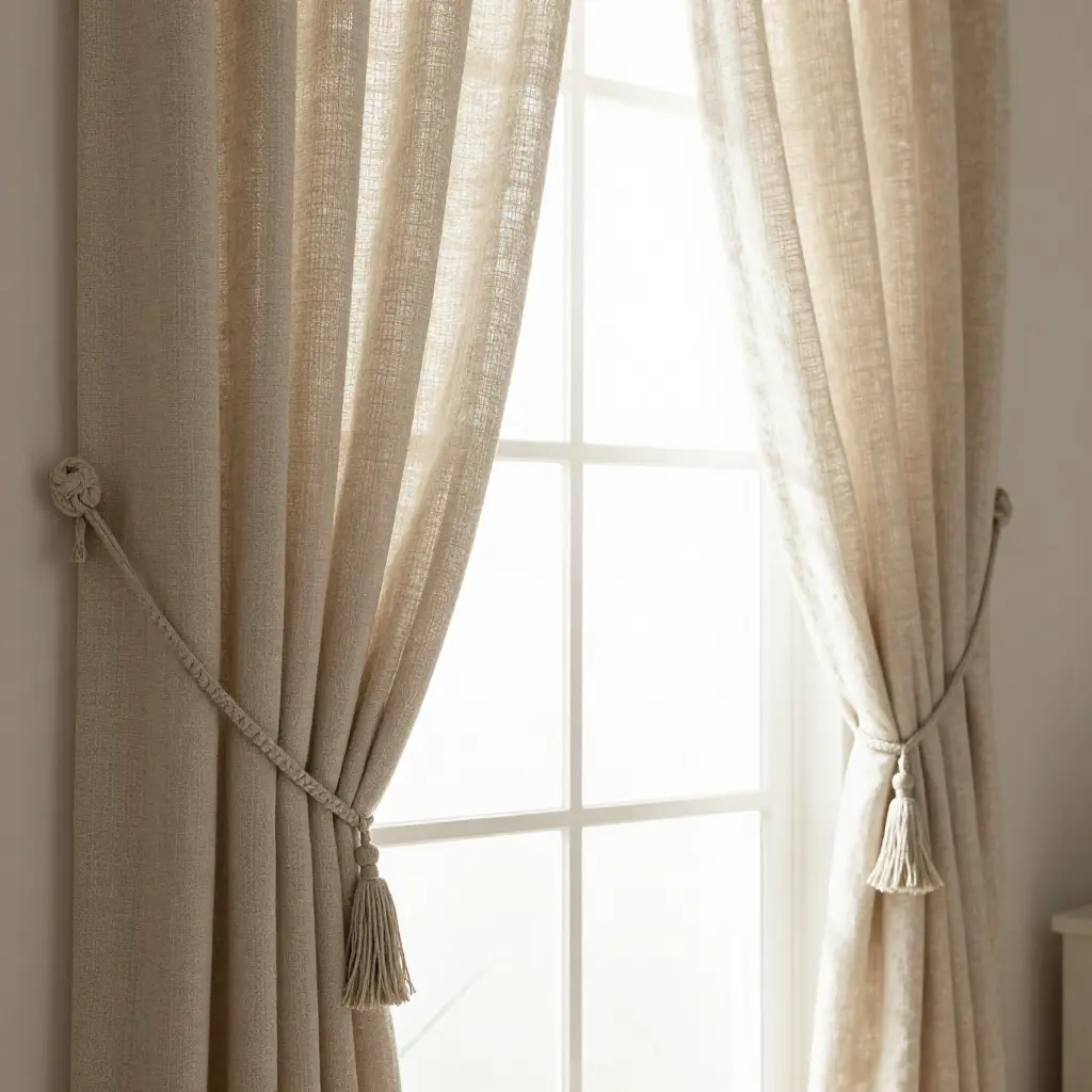 Natural linen curtains